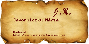 Javorniczky Márta névjegykártya