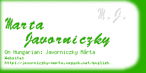 marta javorniczky business card