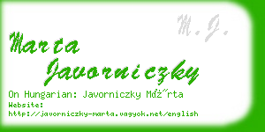 marta javorniczky business card